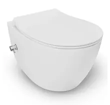 Hangtoilet met bidet Wit⎢Geintegreerde kraan Koud⎢Isvea Sentimenti NEO Randloos excl. wc bril
