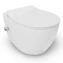Hangtoilet met bidet Wit⎢Geintegreerde kraan Koud⎢Isvea Sentimenti NEO Randloos excl. wc bril