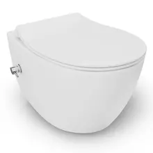 Hangtoilet met bidet Wit⎢Geintegreerde kraan Koud⎢Isvea Sentimenti NEO Randloos excl. wc bril