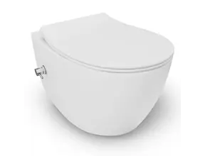 Hangtoilet met bidet Wit⎢Geintegreerde kraan Koud⎢Isvea Sentimenti NEO Randloos excl. wc bril