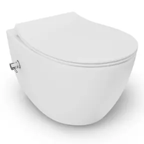 Hangtoilet met bidet Wit⎢Geintegreerde kraan Koud⎢Isvea Sentimenti NEO Randloos excl. wc bril