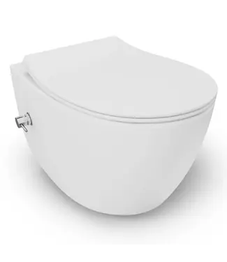 Isvea Hangtoilet met bidet Wit⎢Geintegreerde kraan Koud⎢Isvea Sentimenti NEO Randloos excl. wc bril
