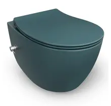 Hangtoilet met bidet Petrol Groen⎢Geintegreerde kraan Koud⎢Isvea Sentimenti NEO Randloos excl. wc bril