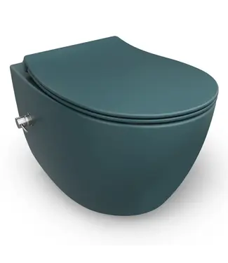Isvea Hangtoilet met bidet Petrol Groen⎢Geintegreerde kraan Koud⎢Isvea Sentimenti NEO Randloos excl. wc bril