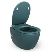 Hangtoilet met bidet Petrol Groen⎢Geintegreerde kraan Koud⎢Isvea Sentimenti NEO Randloos excl. wc bril