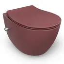 Hangtoilet met bidet Mat Maroon Rood⎢Geintegreerde kraan Koud⎢Isvea Sentimenti NEO Randloos excl. wc bril