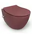 Hangtoilet met bidet Mat Maroon Rood⎢Geintegreerde kraan Koud⎢Isvea Sentimenti NEO Randloos excl. wc bril