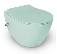 Hangtoilet met bidet Mat Mint Groen⎢Geintegreerde kraan Koud⎢Isvea Sentimenti NEO Randloos excl. wc bril