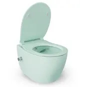 Hangtoilet met bidet Mat Mint Groen⎢Geintegreerde kraan Koud⎢Isvea Sentimenti NEO Randloos excl. wc bril