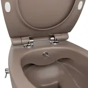 Hangtoilet met bidet Mat Taupe⎢Geintegreerde kraan Koud⎢Isvea Sentimenti NEO Randloos excl. wc bril