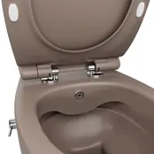 Hangtoilet met bidet Mat Taupe⎢Geintegreerde kraan Koud⎢Isvea Sentimenti NEO Randloos excl. wc bril