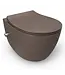 Isvea Hangtoilet met bidet Mat Taupe⎢Geintegreerde kraan Koud⎢Isvea Sentimenti NEO Randloos excl. wc bril