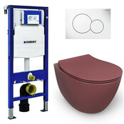 Geberit UP320 toiletset - ISVEA Bordeauxrood Hangend toilet