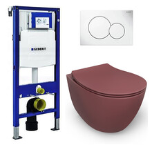 Geberit UP320 toiletset - ISVEA Bordeauxrood Hangend toilet