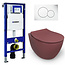 Isvea Geberit UP320 toiletset - ISVEA Bordeauxrood Hangend toilet