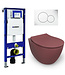 Geberit UP320 toiletset - ISVEA Bordeauxrood Hangend toilet