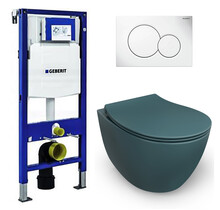 Geberit UP320 toiletset - ISVEA Petrol Groen Hangend toilet
