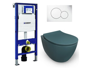 Geberit UP320 toiletset - ISVEA Petrol Groen Hangend toilet