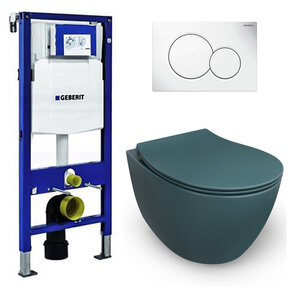 Geberit UP320 toiletset - ISVEA Petrol Groen Hangend toilet