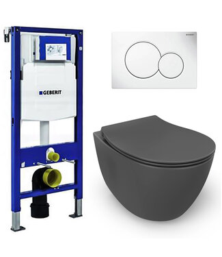 Isvea Geberit UP320 toiletset - ISVEA Antraciet Hangend toilet