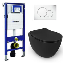 Geberit UP320 toiletset - ISVEA Mat Zwart Hangend toilet