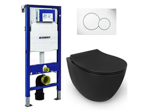 Geberit UP320 toiletset - ISVEA Mat Zwart Hangend toilet