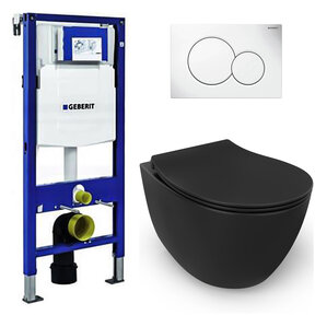 Geberit UP320 toiletset - ISVEA Mat Zwart Hangend toilet