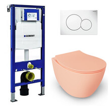 Geberit UP320 toiletset - ISVEA Zalmroze Hangend toilet