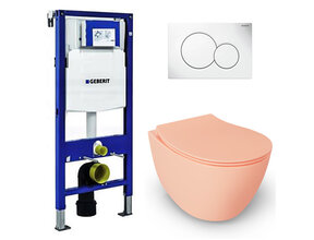 Geberit UP320 toiletset - ISVEA Zalmroze Hangend toilet