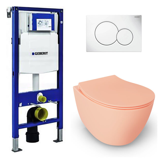 Geberit UP320 toiletset - ISVEA Zalmroze Hangend toilet
