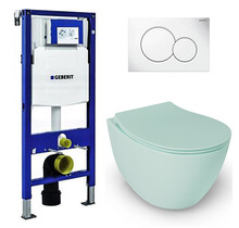 Geberit UP320 toiletset - ISVEA Mint Groen Hangend toilet