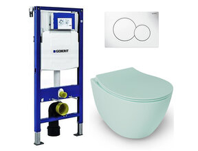 Geberit UP320 toiletset - ISVEA Mint Groen Hangend toilet