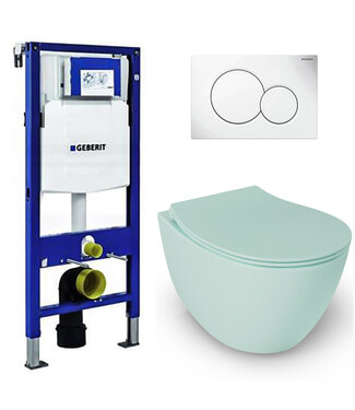 Isvea Geberit UP320 toiletset - ISVEA Mint Groen Hangend toilet