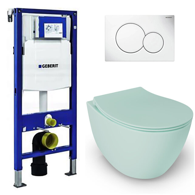 Geberit UP320 toiletset - ISVEA Mint Groen Hangend toilet