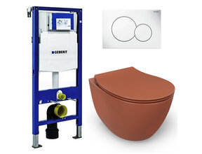 Geberit UP320 toiletset - ISVEA Terracotta Hangend toilet