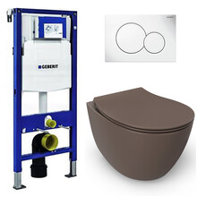 Geberit UP320 toiletset - ISVEA Mat Taupe Hangend toilet