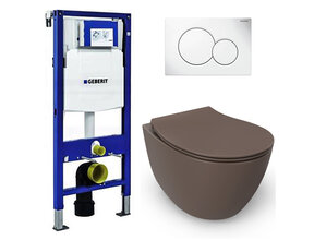 Geberit UP320 toiletset - ISVEA Mat Taupe Hangend toilet