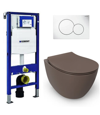 Isvea Geberit UP320 toiletset - ISVEA Mat Taupe Hangend toilet