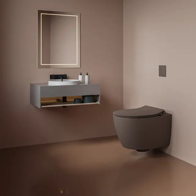 Geberit UP320 toiletset - ISVEA Mat Taupe Hangend toilet