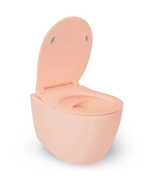 Isvea Hangtoilet Randloos Mat Zalm⎢Isvea Sentimenti NEO⎢excl. wc bril