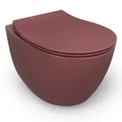 Hangtoilet Randloos Mat Maroon Rood⎢Isvea Sentimenti NEO⎢excl. wc bril