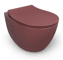 Hangtoilet Randloos Mat Maroon Rood⎢Isvea Sentimenti NEO⎢excl. wc bril