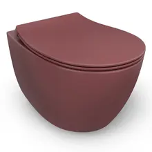 Hangtoilet Randloos Mat Maroon Rood⎢Isvea Sentimenti NEO⎢excl. wc bril