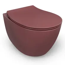 Hangtoilet Randloos Mat Maroon Rood⎢Isvea Sentimenti NEO⎢excl. wc bril