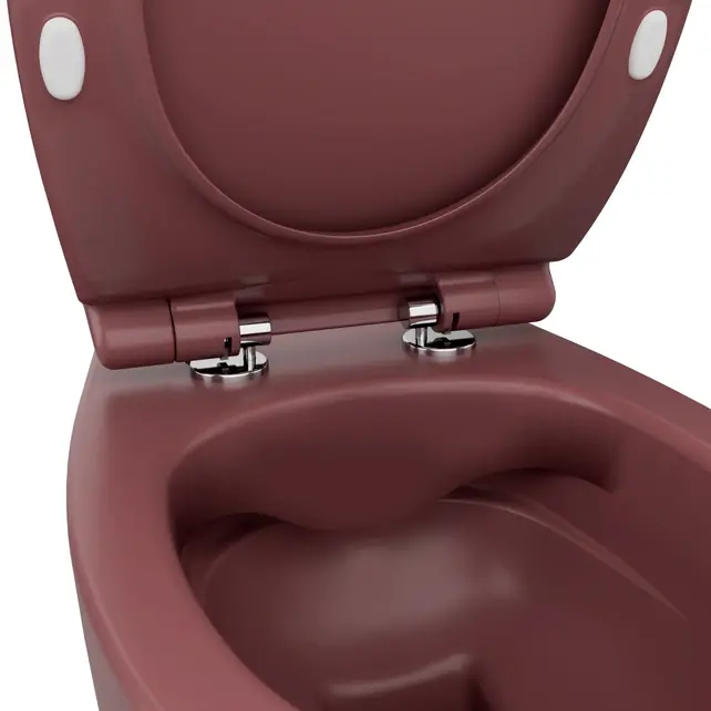 Hangtoilet Randloos Mat Maroon Rood⎢Isvea Sentimenti NEO⎢excl. wc bril