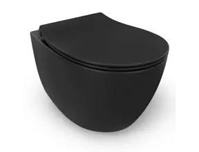 Hangtoilet Randloos Mat Zwart⎢Isvea Sentimenti NEO⎢excl. wc bril