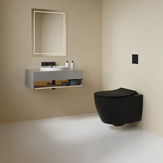 Hangtoilet Randloos Mat Zwart⎢Isvea Sentimenti NEO⎢excl. wc bril Hangtoilet Randloos Mat Zwart⎢Isvea Sentimenti NEO⎢excl. wc bril