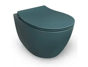 Hangtoilet Randloos Mat Petrol Groen⎢Isvea Sentimenti NEO⎢excl. wc bril