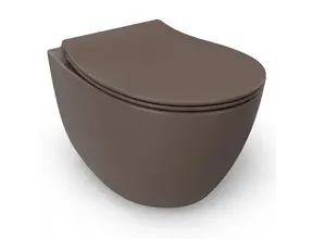 Hangtoilet Randloos Mat Taupe⎢Isvea Sentimenti NEO⎢excl. wc bril