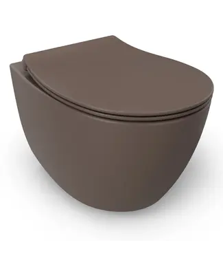 Isvea Hangtoilet Randloos Mat Taupe⎢Isvea Sentimenti NEO⎢excl. wc bril
